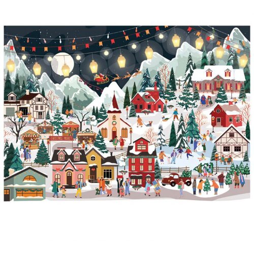 PUZZLE 1000 KOM CHRISTMAS &amp;quot;CHRISTMAS NIGHT&amp;quot; INTERDRUK Slike