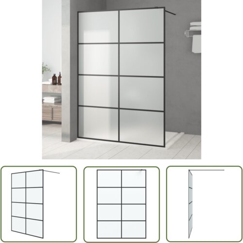 The Living Store Pregrada za tu&amp;scaron; črna 140x195 cm motno ESG steklo - Tu&amp;scaron; Stena, (21745300) Slike