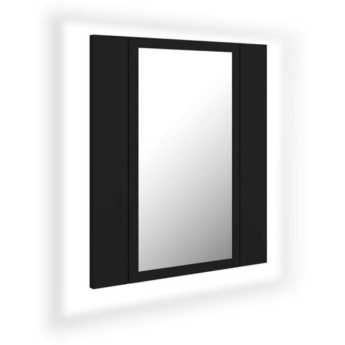 VidaXL LED kopalni&amp;scaron;ka omarica z ogledalom črna 40x12x45 cm Slike