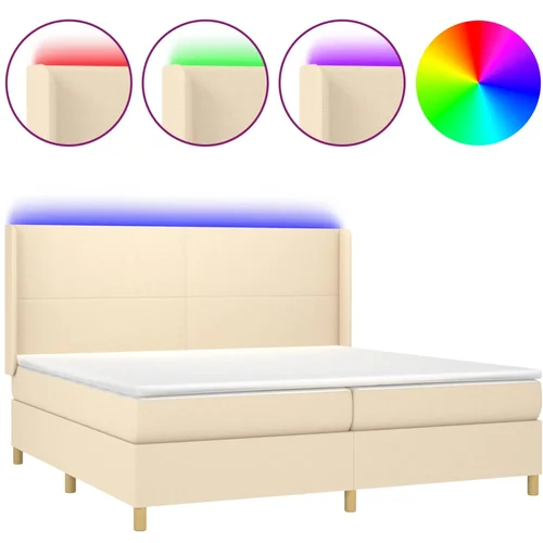 Maison Chic Box spring postelja - Vzmetna postelja z vzmetnico LED krem 200x200 cm blago SL21550, (21892931) Maison Chic Box spring postelja - Vzmetna postelja z vzmetnico LED krem 200x200 cm blago SL21550, (21892931)