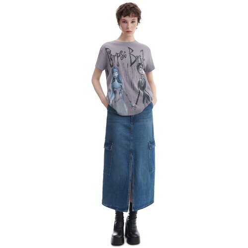 Cropp ženska majica kratkih rukava s printom Corpse Bride - Svijetlo siva  2352W-09M Cijene