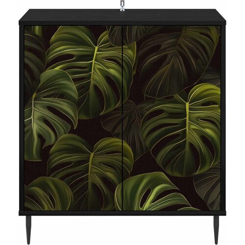  Kreveta ELBURG Crni hrast 69 x 33 x 76 cm Konstruirano drvo Slike
