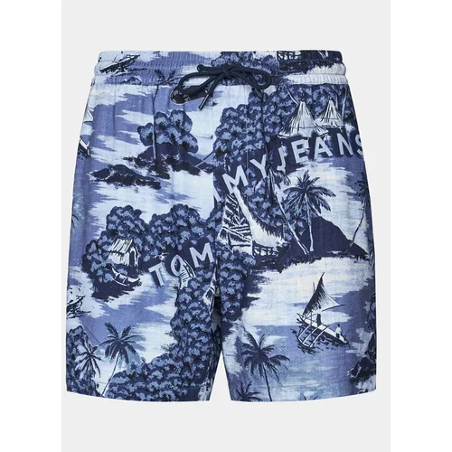 Tommy Jeans Športne kratke hlače Hawaiian DM0DM18807 Modra Regular Fit