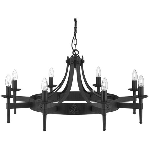 Searchlight Cartwheel Lestenec z 8 lučmi, črne barve, E14, (22101243) Cene