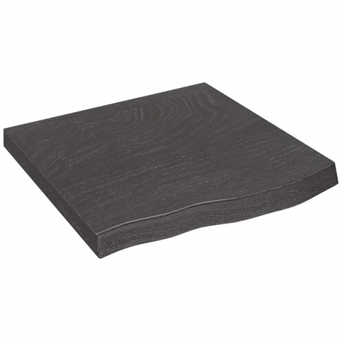 VidaXL Stenska polica temno siva 60x60x6 cm obdelana trdna hrastovina Slike