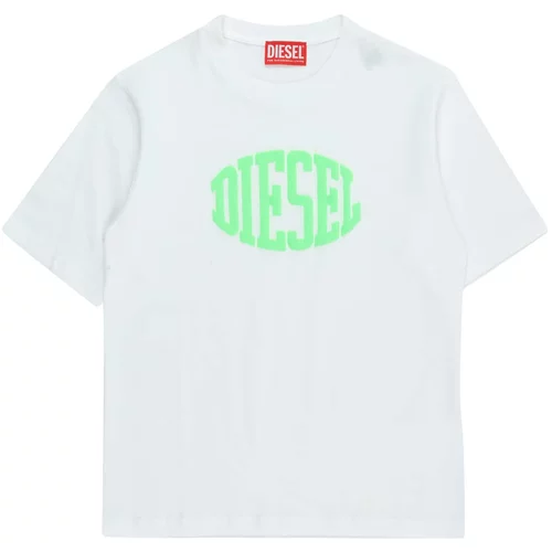 Diesel Majica neonsko zelena / bela