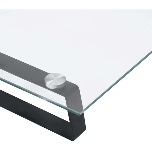 vidaXL Stalak za monitor crni 40x20x8 cm kaljeno staklo i metal Cijene