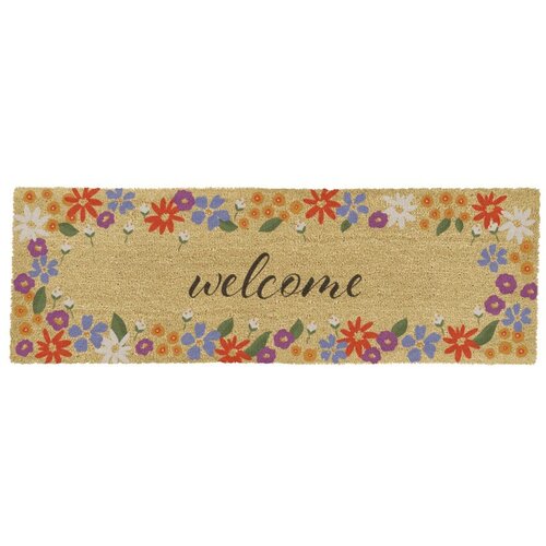 Artsy Doormats Predpražnik iz kokosovih vlaken 40x120 cm Welcome Floral &amp;ndash; Slike