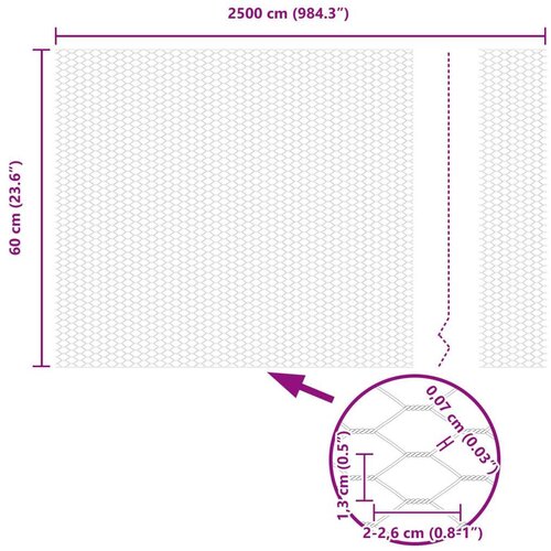 VidaXL Heksagonalna Ograda Zelena 0.6x25 m Čelik Slike