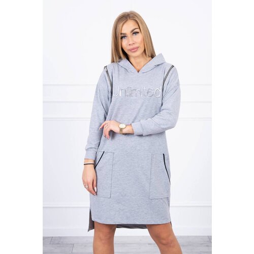 Kesi Dress with the inscription unlimited gray Cene