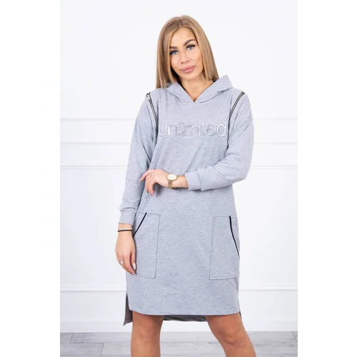 Kesi Dress with the inscription unlimited gray