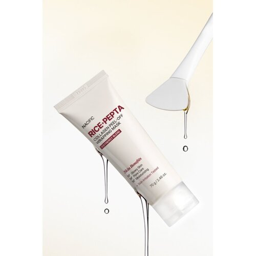 Nacific Rice + Pepta Collagen Peel-off Wrapping Mask hidratantna maska za lice za ujednačavanje tena lica 70 g Slike