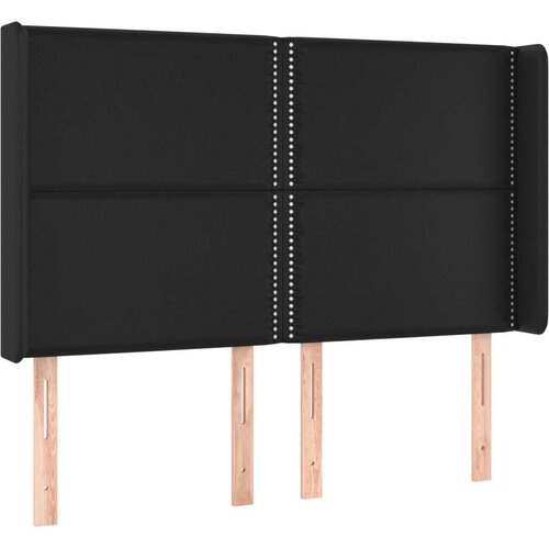  Uzglavlje crno 147x16x118/128 cm od umjetna koža Slike