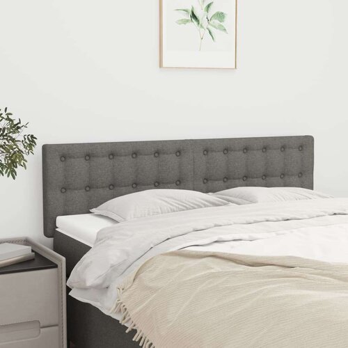  Posteljno vzglavje 2 kosa temno sivo 72x5x78/88 cm blago, (20738059) Slike