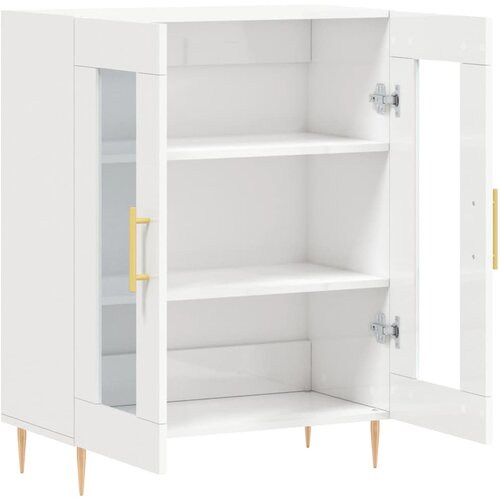  Komoda sjajna bijela 69,5x34x90 cm od konstruiranog drva Slike