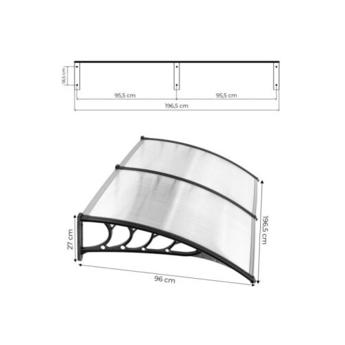 Modern Home NADSTREŠNICA ZA ULAZNA VRATA 200X100 CM Cene