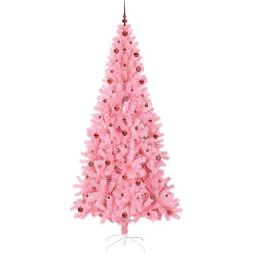 VidaXL Božićno drvce s 300 LED svjetlima Ružičasta 240 cm PVC Slike