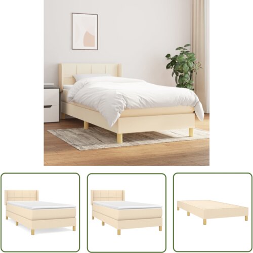 The Living Store Box spring postelja z vzmetnico krem 90x200 cm blago - Box Spring Postelja, (21737203) Cene
