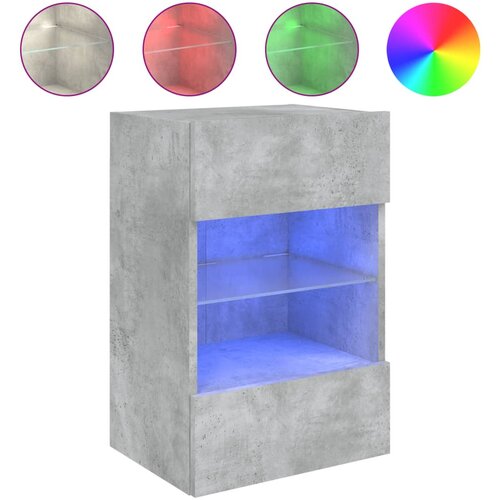 Maison Chic Stenska TV omarica - TV stojalo - Televizijska omarica z LED lučkami betonsko siva 40x30x60,5 cm, (21698633) Cene