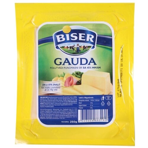 Mlekoprodukt Gauda BISER 45%mm 250g Cene