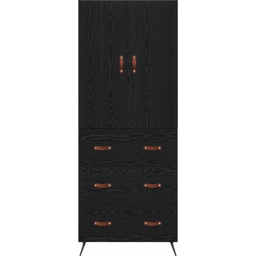  Highboard Crni hrast 69,5 x 34 x 180 cm Konstruirano drvo Slike