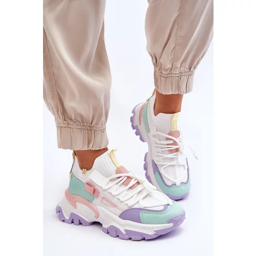 Kesi Women's Sock Sneakers White-purple Keaton
