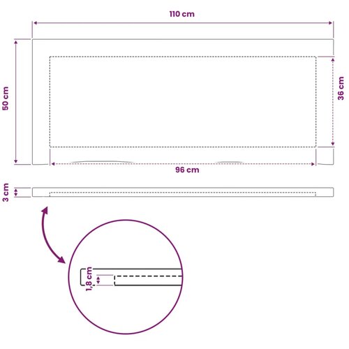  Pravokutni stolni vrh 110 x 50 x 3 cm Pravokutni - Bijela 90 x 55 x 3 5 cm Živi rub 1 strana Slike