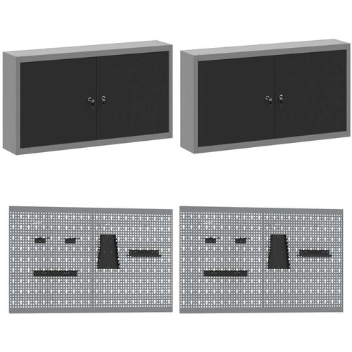  Set radne klupe od 8 u crnom čeliku Slike