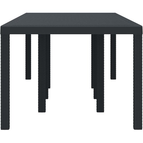  Stol za vrt Antracit 250 x 100 x 73 cm poliratan Slike