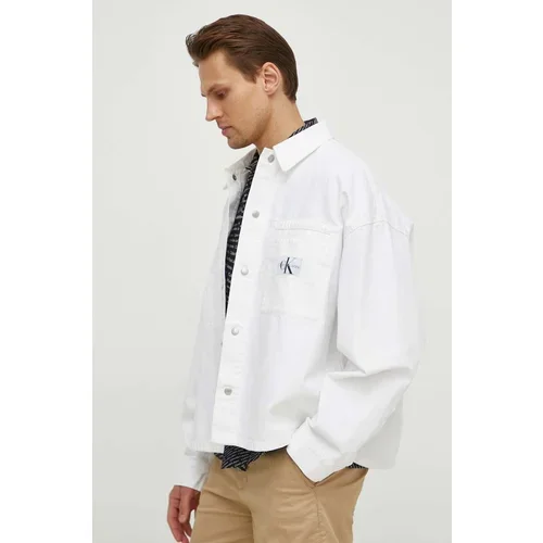 Calvin Klein Jeans Traper jakna za muškarce, boja: bijela, za prijelazno razdoblje, oversize, J30J324869