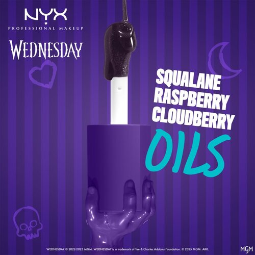 NYX Professional Makeup Wednesday Mystery Lip Oil olje za ustnice odtenek 01 Nightshade 4.8 ml Slike
