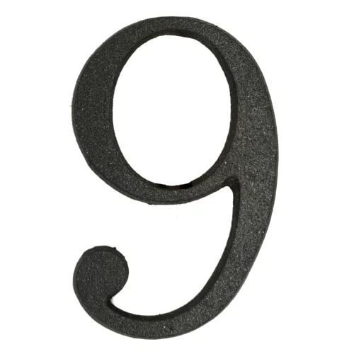 Kućni broj 9 (visina: 115 mm, crne boje, aluminij)