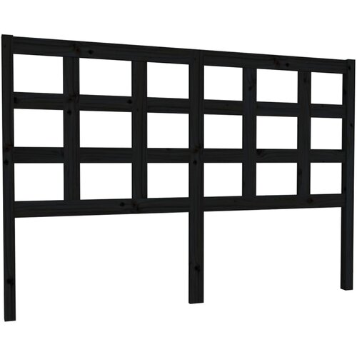  Uzglavlje za krevet crni 145,5 x 4 x 100 cm od masivne borovine Slike