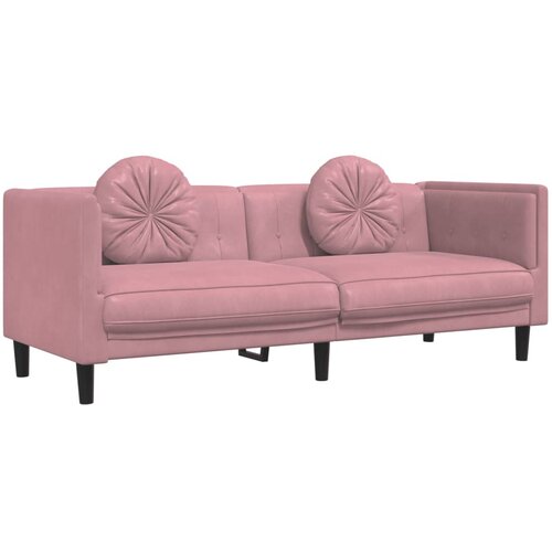 Maison Chic kavč - Sofa - Kanape trosed z blazinami roza žamet, (21726580) Cene
