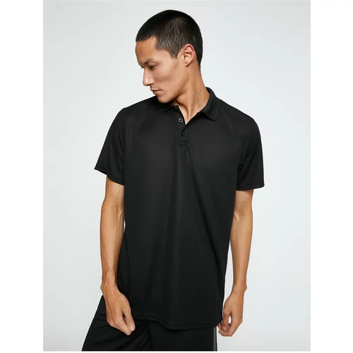Koton Basic T-Shirt Polo Collar Buttoned Short Sleeve Quick Drying Fabric