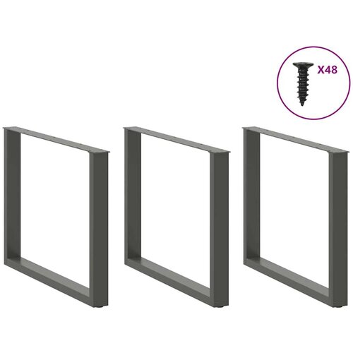  Noge stolića za kavu U-oblika 2kom antracit 100x(72-73)cm čelik Slike