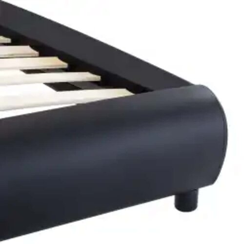  Okvir za krevet od umjetne kože s LED svjetlom crni 100x200 cm Slike