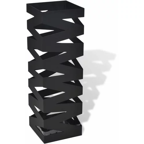 vidaXL Crni četvrtasti stalak za kišobrane i štapove 48,5 cm
