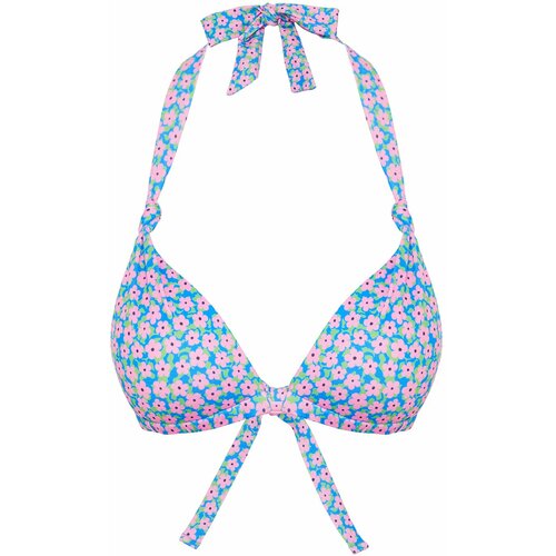 Trendyol Floral Patterned Triangle Knotted Bikini Top Cene