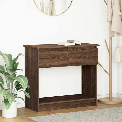  Konzolni stol s ladicama smeđi hrast 85,5x38,5x74,5 cm Cene