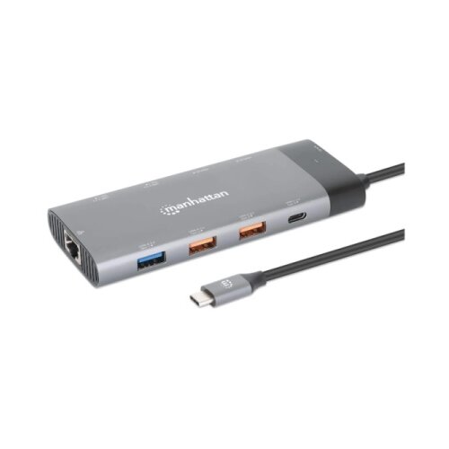 Manhattan Docking station 130714 10in1 USB-C - 2xHDMI/5xUSB/LAN/PD 100W Cene