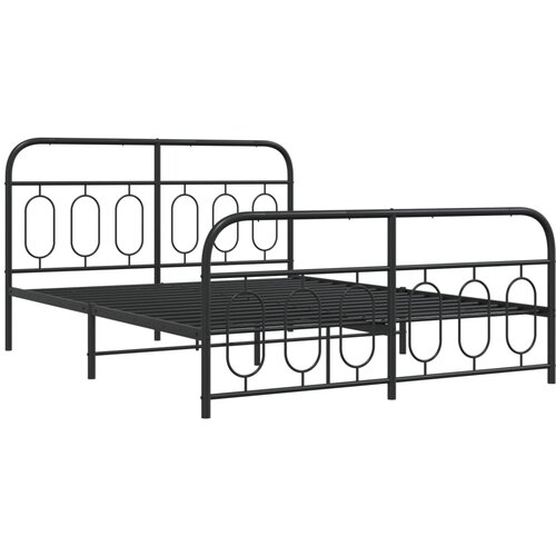 vidaXL Metalni okvir kreveta uzglavlje i podnožje crni 150x200 cm Cijene