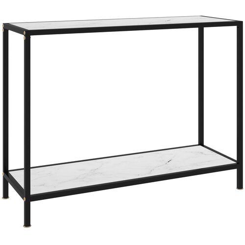 VidaXL Konzolna mizica bela 100x35x75 cm kaljeno steklo Slike