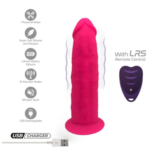 SilexD Model 2 Vibrating Premium Silicone Dual Density Dildo 7&amp;quot; with Remote Pink Slike