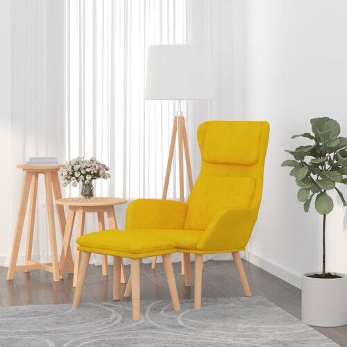 The Living Store Stol za sproščanje s stolčkom gorčično rumen žamet - Stol Za Sproščanje S Stolčkom, (21485316) Cene