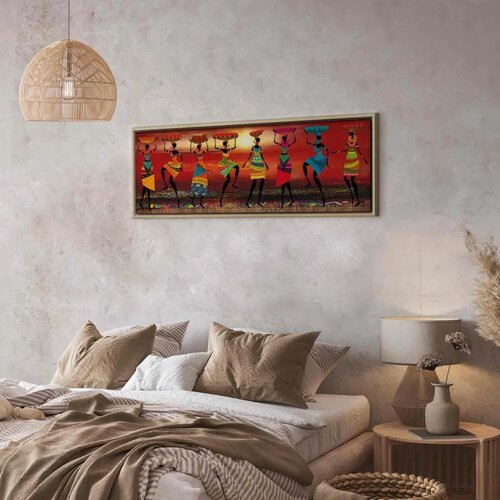  Slika - African Women Dancing 150x50 U prirodnom drvenom okviru Slike