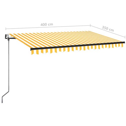 Tenda na automatsko uvlačenje 400 x 350 cm žuto-bijela Slike