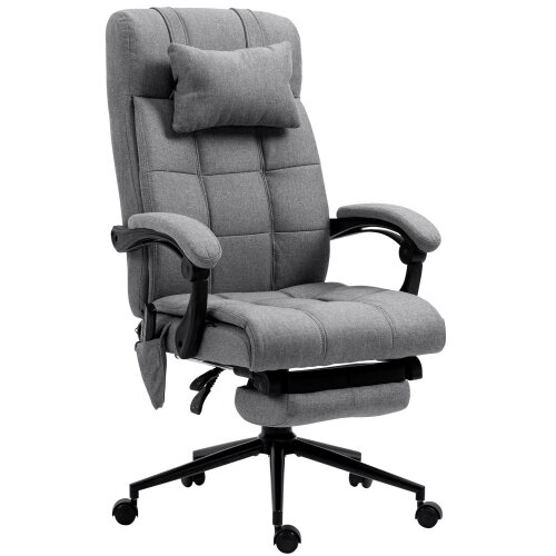 Nesta Pisarni&scaron;ki stol z masažno funkcijo, ergonomski, nastavljiva vi&scaron;ina, ledveno gretje, opora za noge in vzglavnik, poliester, siv, 66 x 76 x 112&ndash;120, (5000493999) Cene