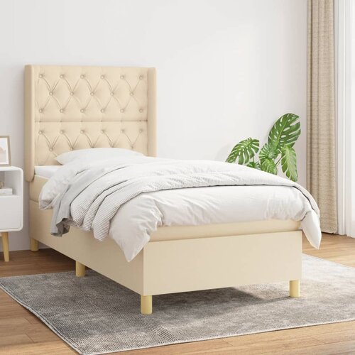The Living Store Box spring postelja z vzmetnico krem 80x200 cm blago - Box Spring Postelja, (21512333) Cene