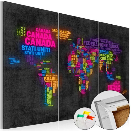  Slika na plutenoj podlozi - Mappa del Mondo [Cork Map] 60x40 Slike